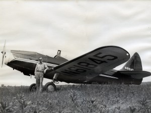 Wheeler Searles with his Fairchild PT-19 at Brodhead Airport. 1946-47.