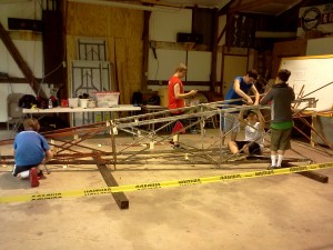 Scouts work at the Disassembly Station.