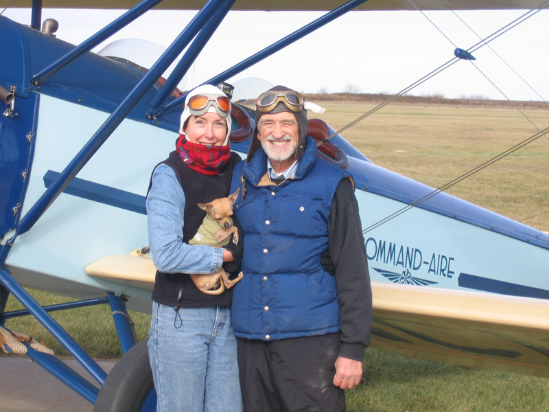 Denny and Carline Bowe with his Command Aire with Hisso engine. Photo by Walter Bowe