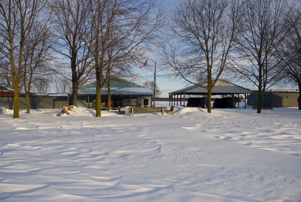 Brodhead Airport, Monday, Feb 2, 2014. 2-3" of additional snow has fallen since this picture was taken.