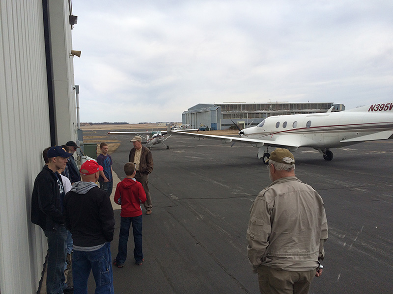 Scouts were able to see the preflight, start-up, taxi out and departure of the PC-12.