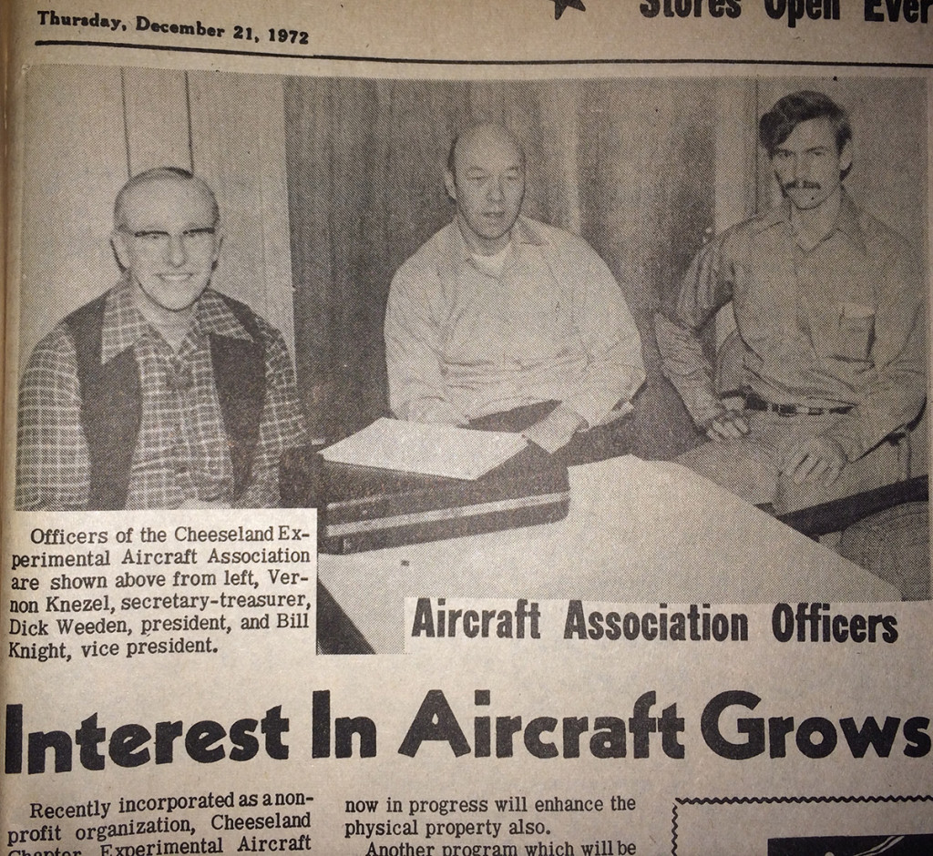 Bill Knight was a charter member of EAA Chapter 431 and served as vice president in its first year, later serving as president.